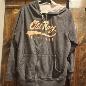 Old Navy gray and pink zip up hoodie